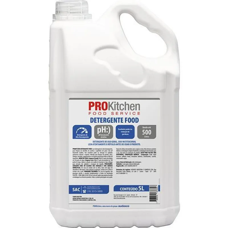 Detergente Food Prokitchen 5 Litros Audax Kit 2 Unidades