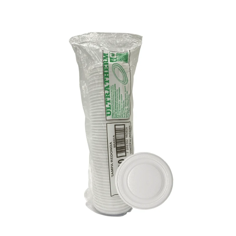 Tampa Descartável para Potes de Isopor 200/300ml Ultratherm 400 Unidades