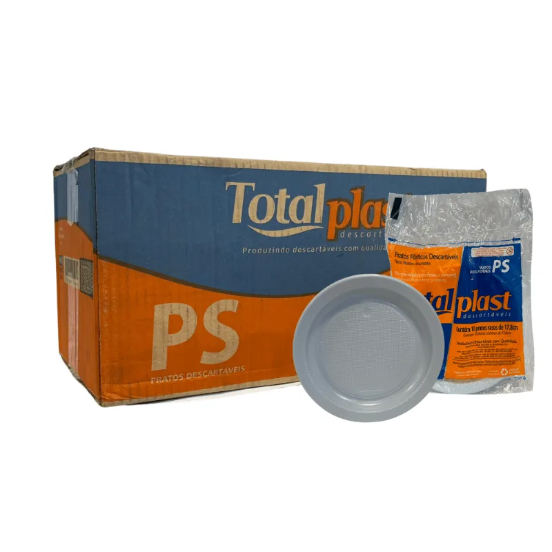 Prato Raso 18cm Branco Para Sobremesa Totalplast Com 500 Unidades