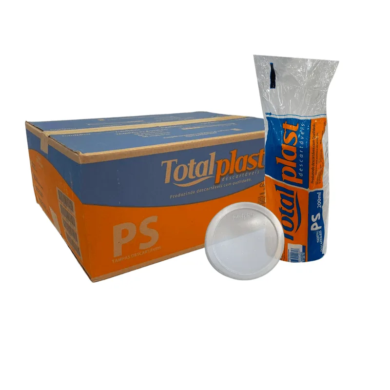 Tampa Transparente Para Potes De 200ml/250ml E Para Copos 400/440/500/540ml Totalplast Com 1.000 Unidades