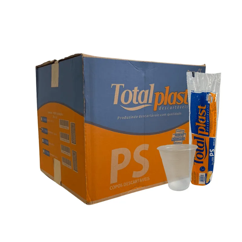 Copo De 400ml Transparente Ps Totalplast Com 1.000 Unidades