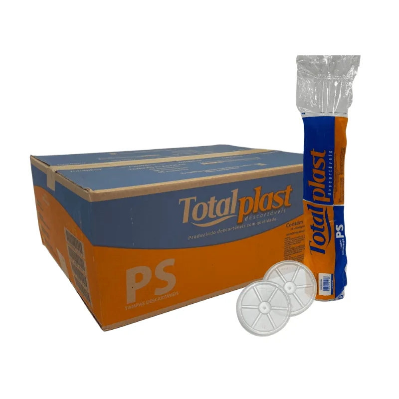 Tampa Transparente Para Potes De 120ml E Para Copos De Isopor 180ml Totalplast Com 1.000 Unidades