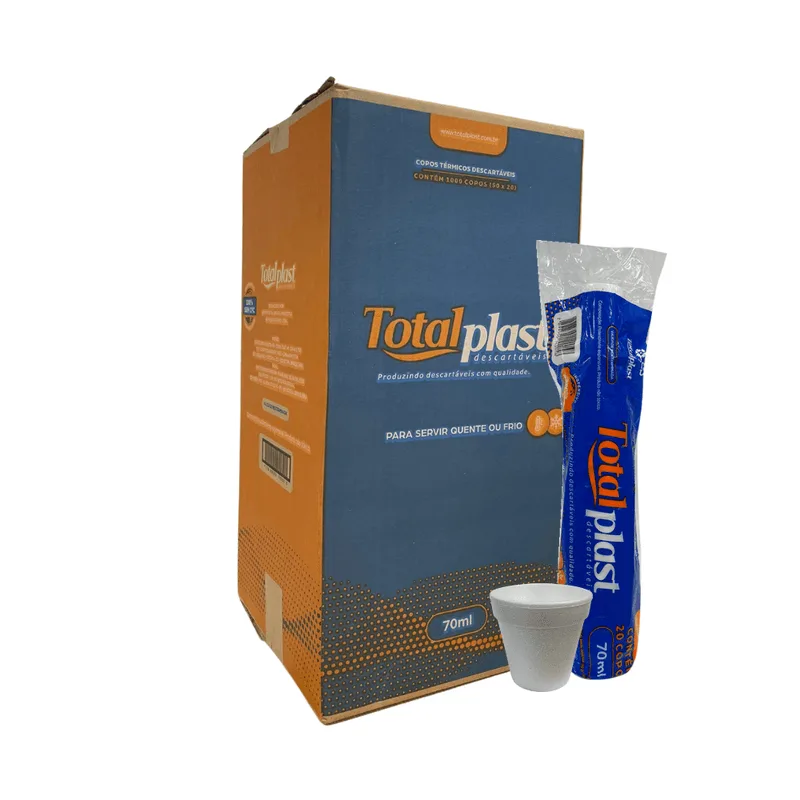 Copo De Isopor 70ml Totalplast Com 1.000 Unidades