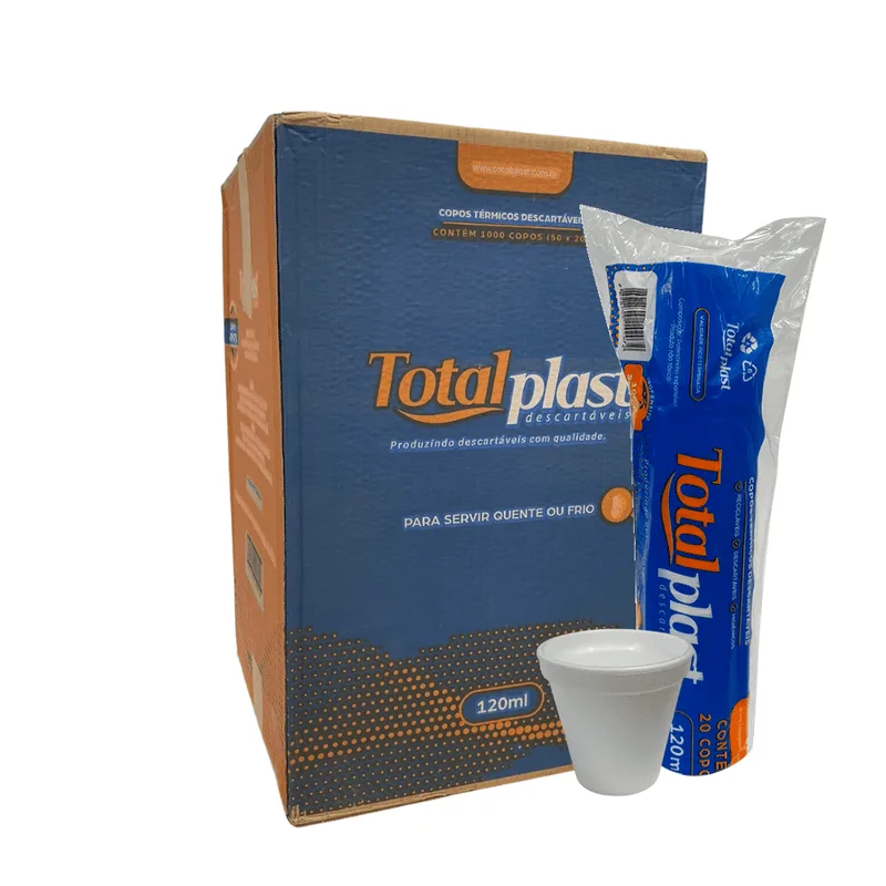 Copo De Isopor 120ml Totalplast Com 1.000 Unidades Totalplast