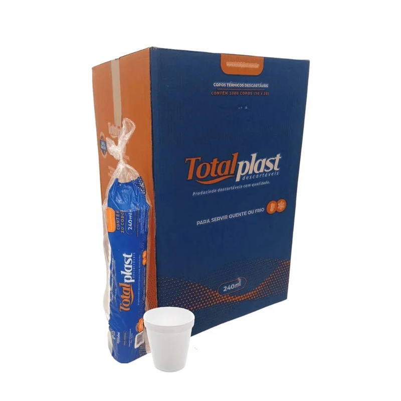 Copo Descartável de Isopor 240ml Totalplast – 1.000 Unidades