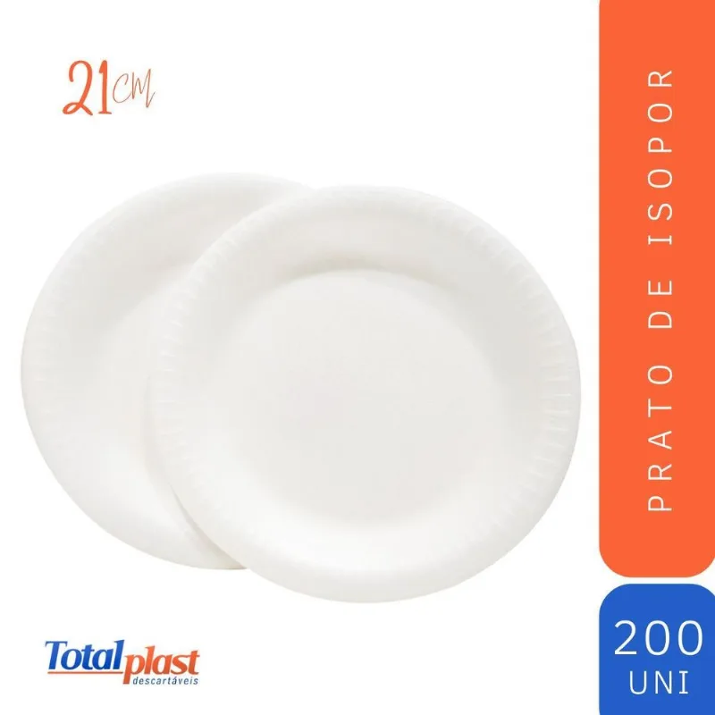 Prato De Isopor 21cm Totalplast C/20 Cx 10x20