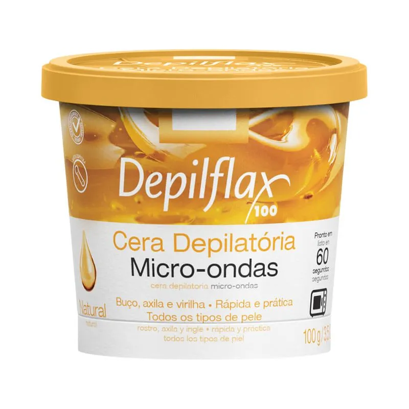 Cera Depilatoria Depilflax 100g Microondas Natural CX 12