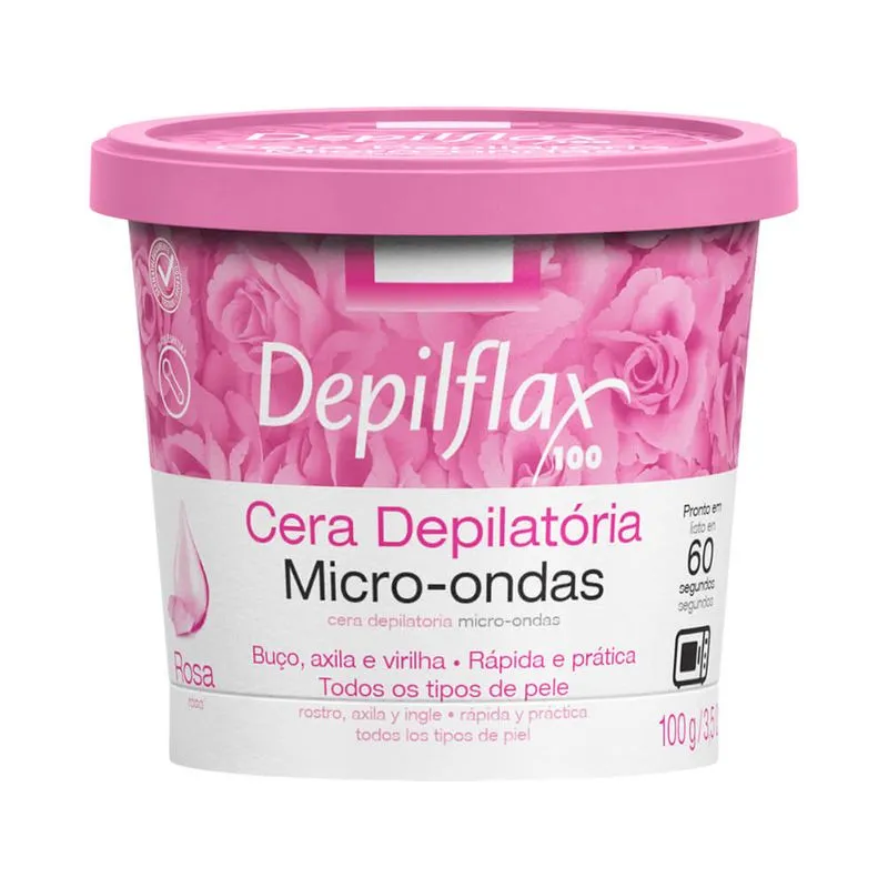 Cera Depilatoria Depilflax 100g Microondas Rosa CX 12