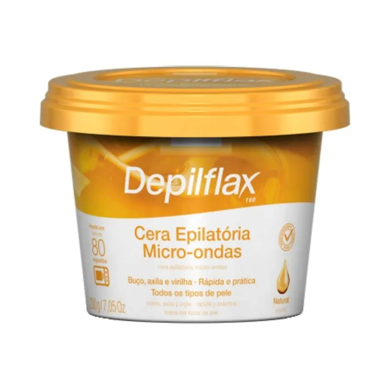 Cera Depilatoria Depilflax 200g Microondas Natural CX 12