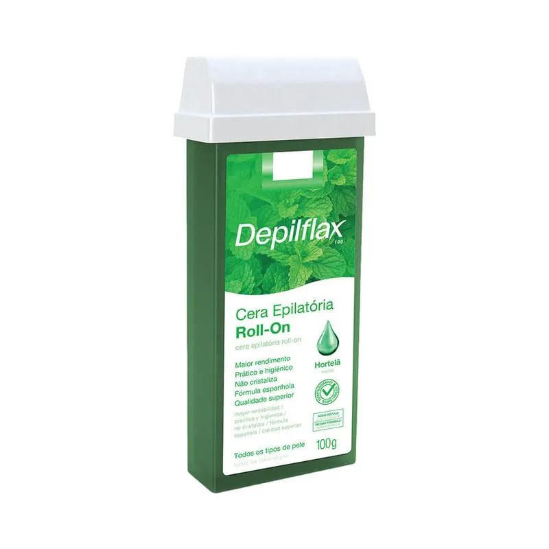 Cera Depilatoria Depilflax 100g Rollon Hortela CX 24