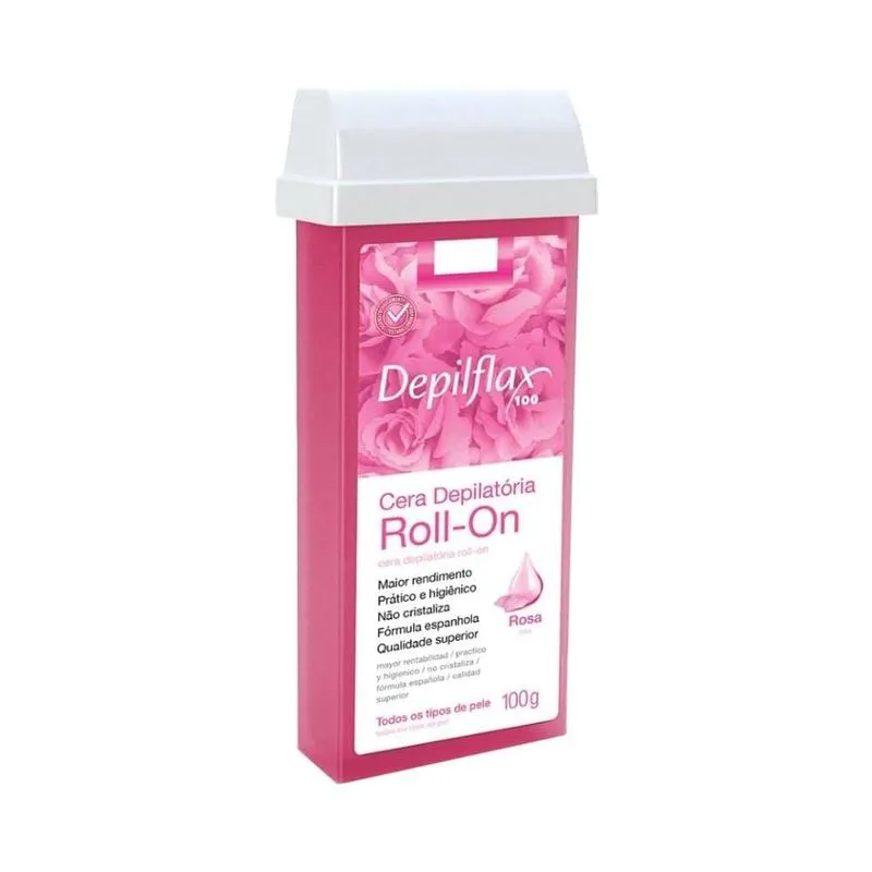 Cera Depilatoria Depilflax 100g Rollon Rosa CX 24