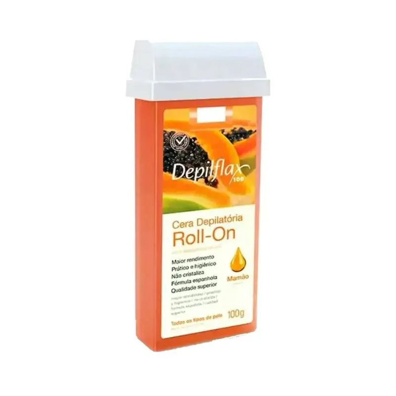 Cera Depilatoria Depilflax 100g Rollon Mamao CX 24