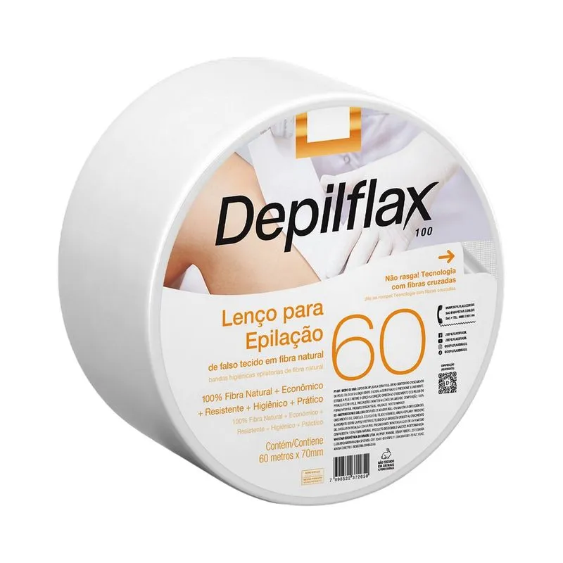 Lenço para Epilação Depilflax TNT Rolo 60m CX 12