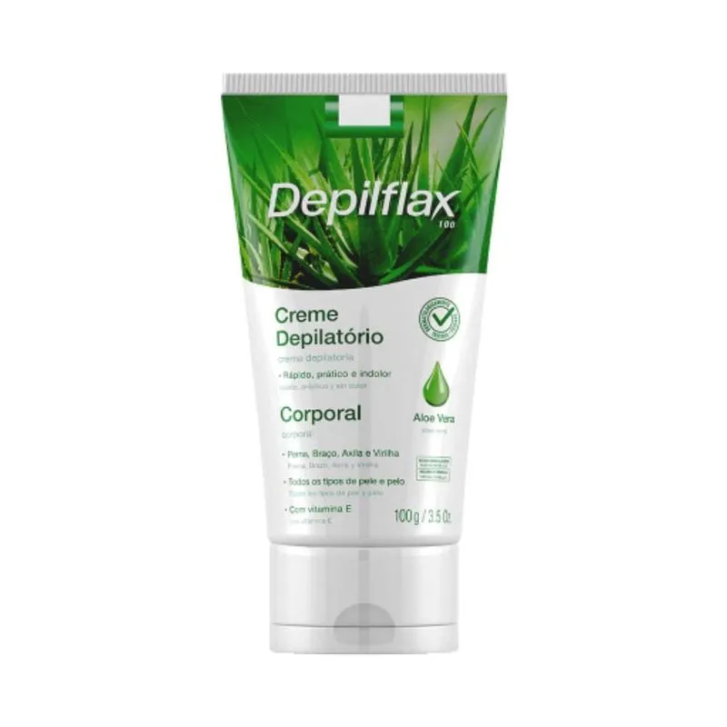 Creme Corporal Depilflax 100g Depilatorio Aloe Vera CX 12