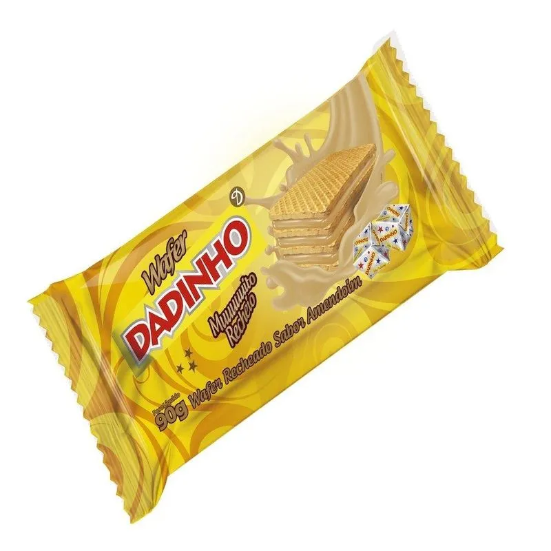 Biscoito Dadinho Wafer Tradicional 90g - Embalagem Com 50 Unidades