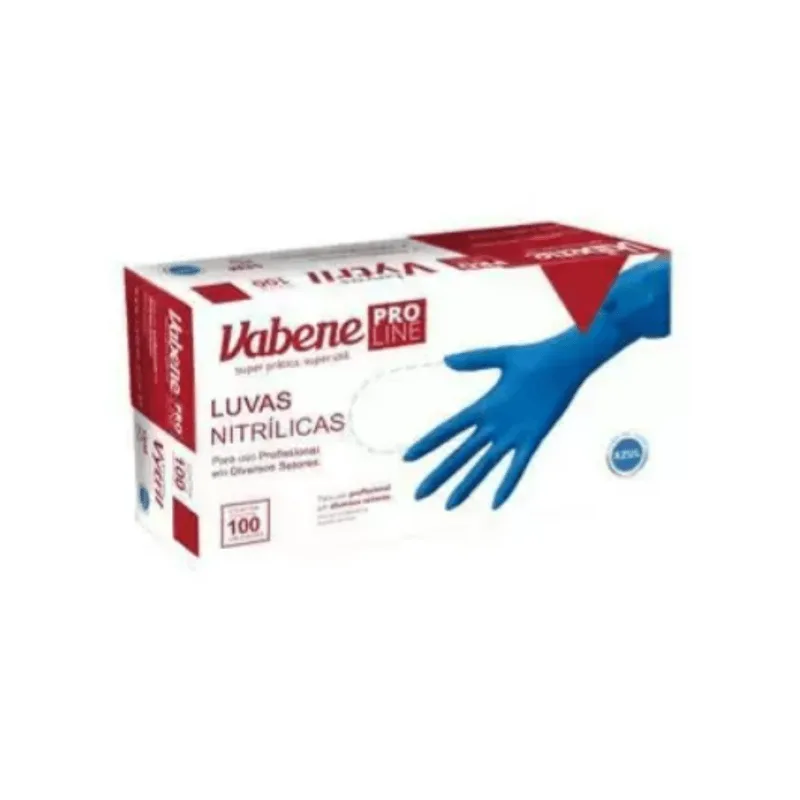 Caixa Luva Nitrílica S/ Pó Azul Tamanho M Vabene 10x100 Ca44048