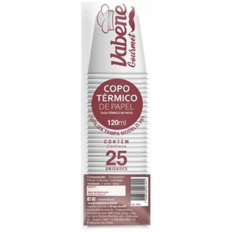 Copo Papel Branco 25 Unidades Vabene -120 Ml