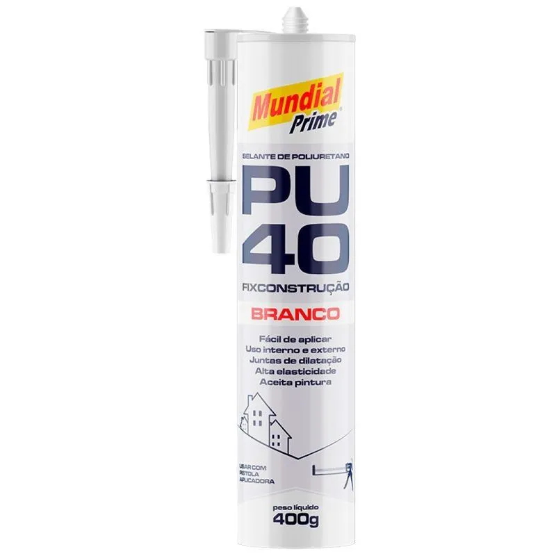 Selante De Poliuretano Pu40 400Gr Branco Mundial Prime