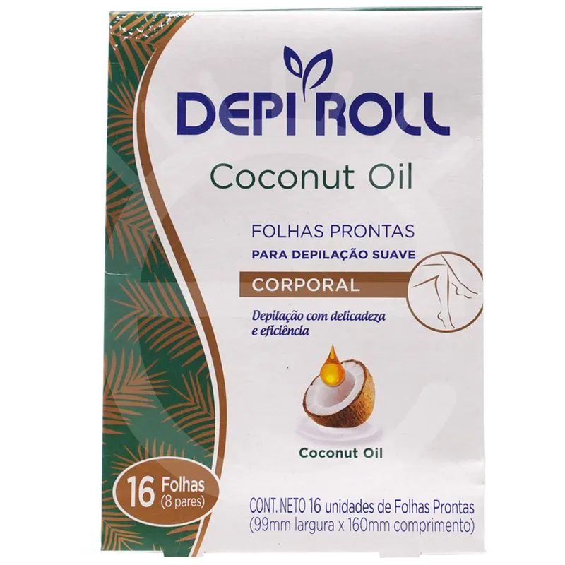 Folhas Depilatórias DepiRoll Spa Care - Óleo de Coco 16Un
