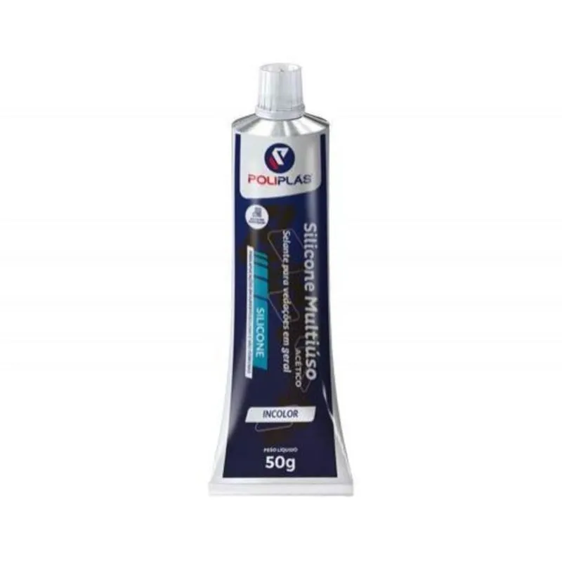 Silicone Acético Poliplás Incolor Colméia 50g - Embalagem Com 24 Unidades