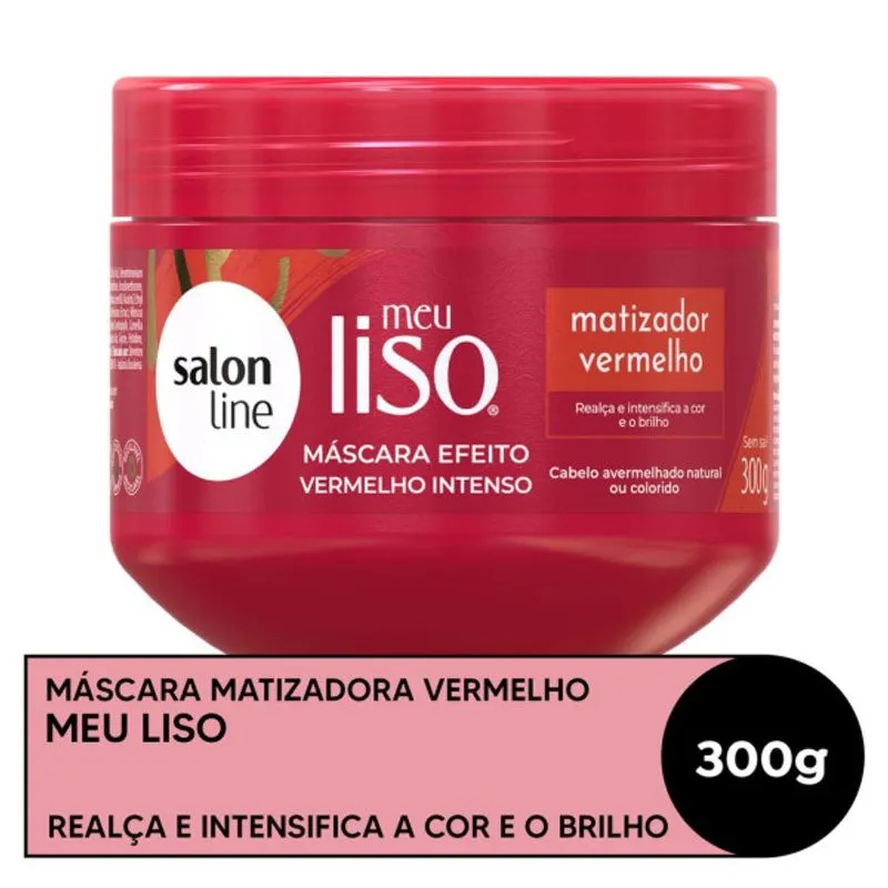 Mascara Capilar Salon Line 300g Meu Liso Vermelho CX 6