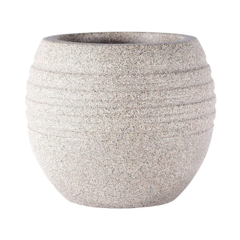 Vaso Jardim Redondo Afort Canela Pedra 34cm - Embalagem com 2 Unidades