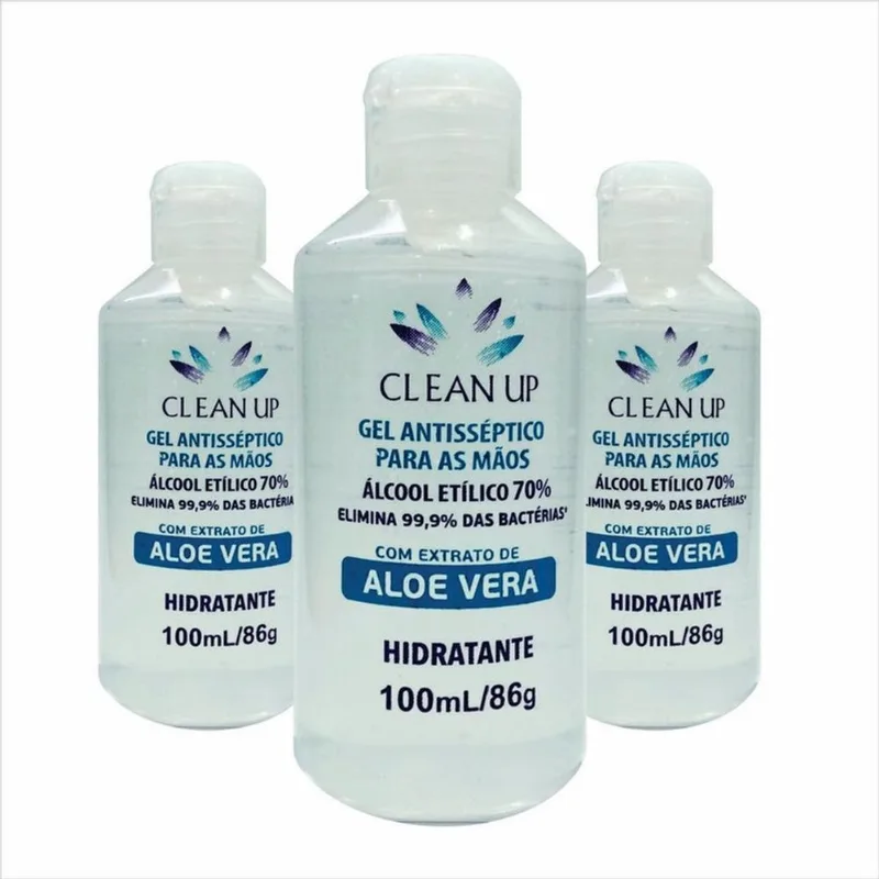 Álcool Gel Antisséptico Clean Up 70° 100 Ml Caixa Com 48