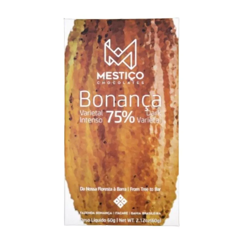 Barra De Chocolate Mestiço Bonança 75% Barra 60g