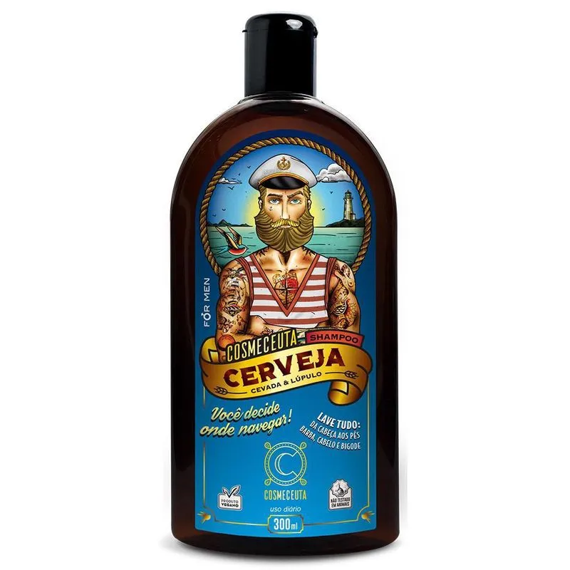 Kit Homem Shampoo Cerveja Com 3 Unids