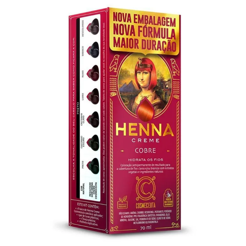Henna Creme 70Ml Ruivo Cobre Cosmeceuta
