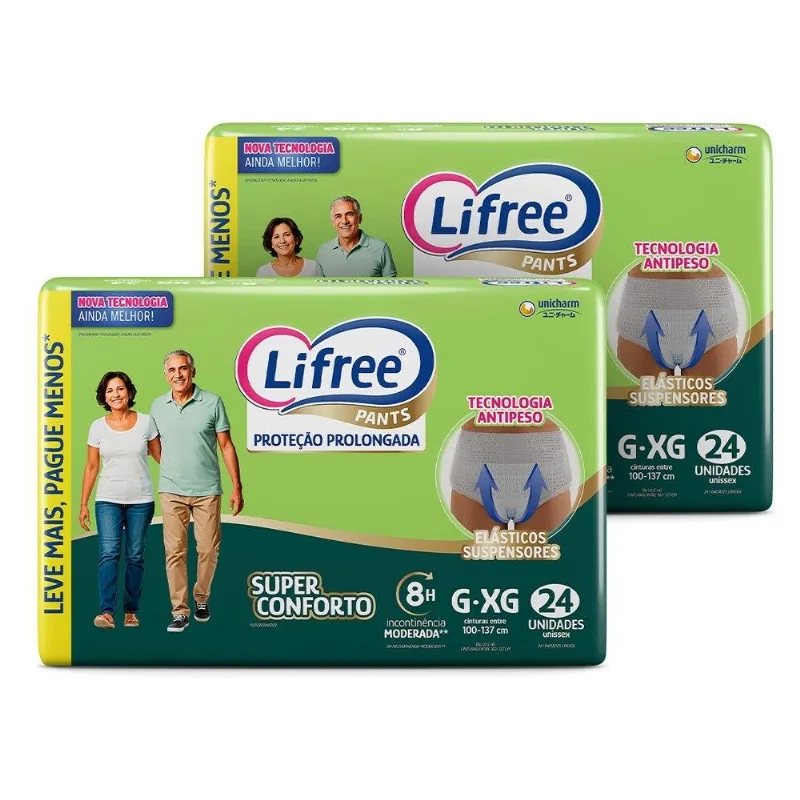 Fralda Descartável Lifree Para Adulto Calça Super Conforto Hiper