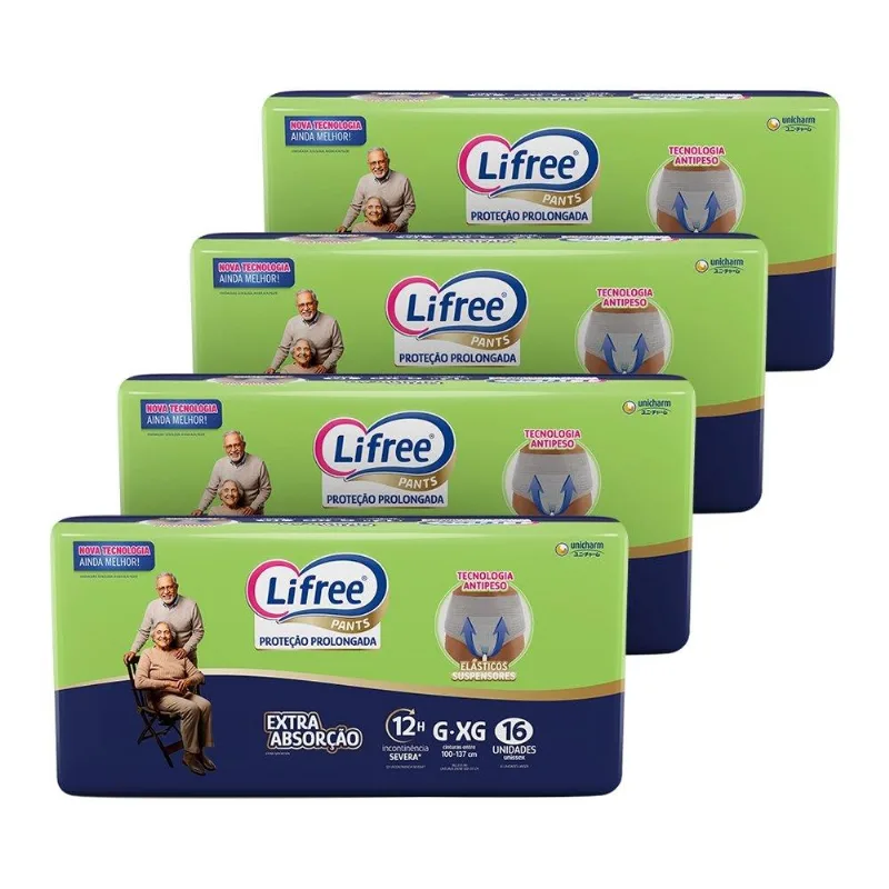 Fralda Descartável Lifree Para Adulto Calça Extra Absorção Jumbo G/ex