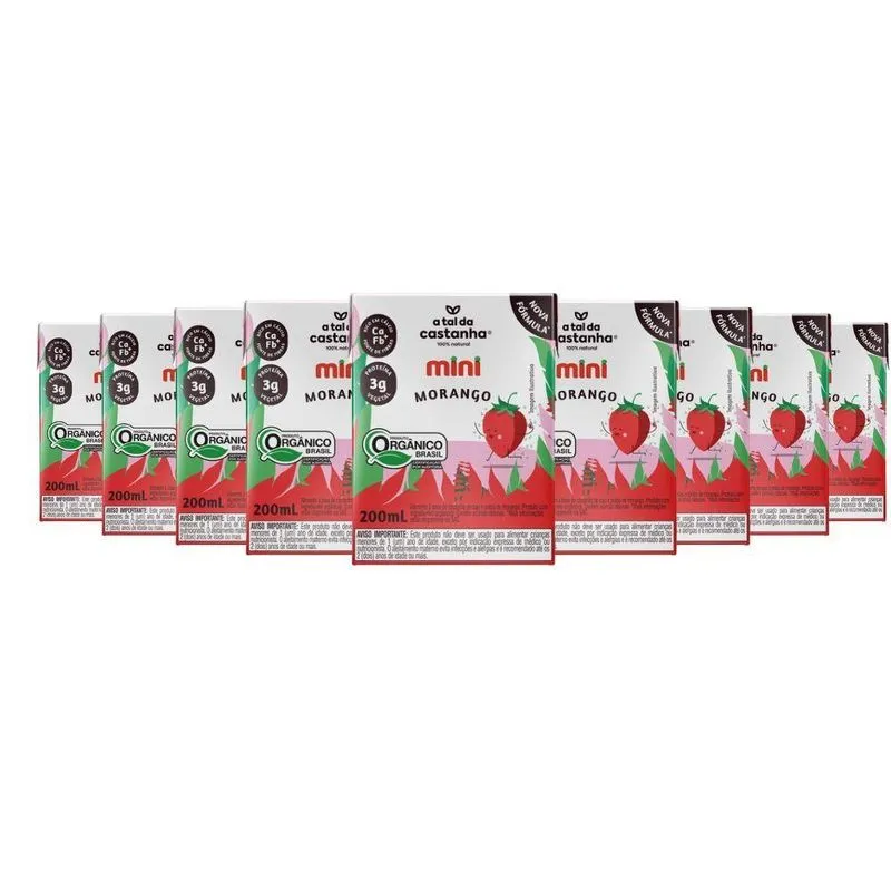 Bebida Vegetal Morango Orgânica A Tal Da Castanha (cx 27un D