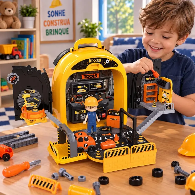 Super Mochila Construtor 3 em 1 com Ferramentas e Acessórios