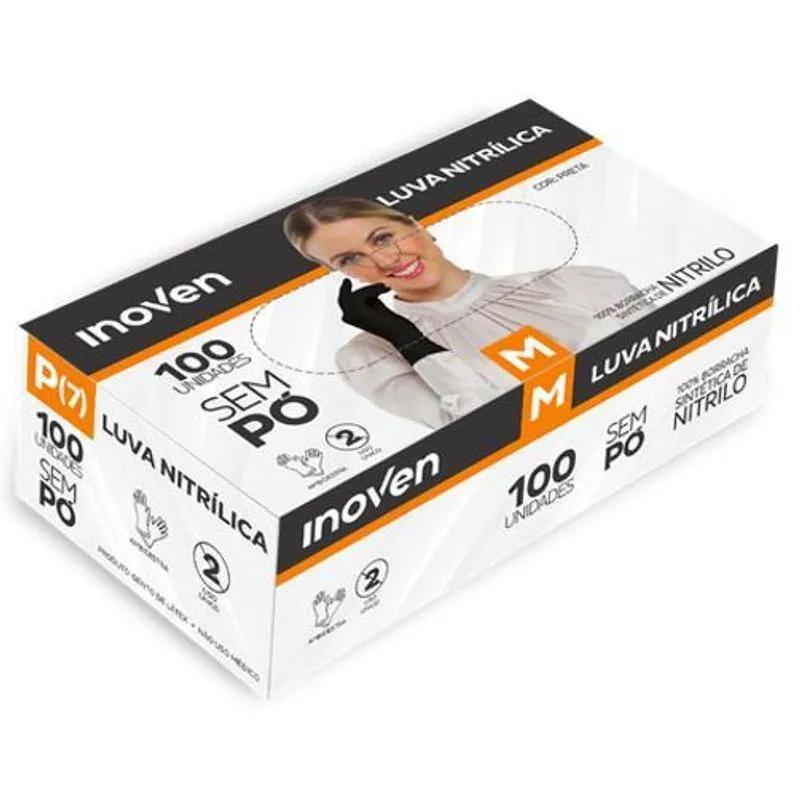 Luva Nitrilíca M C/100un Inoven