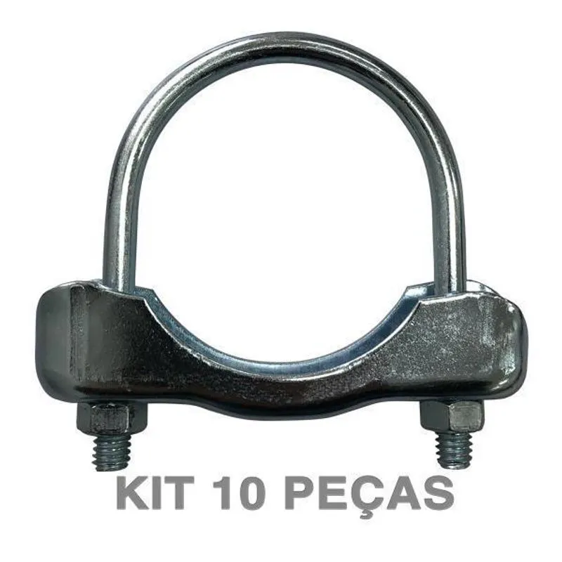 Kit 10 Abraçadeiras Escape Universal Tipo G 2 Polegadas