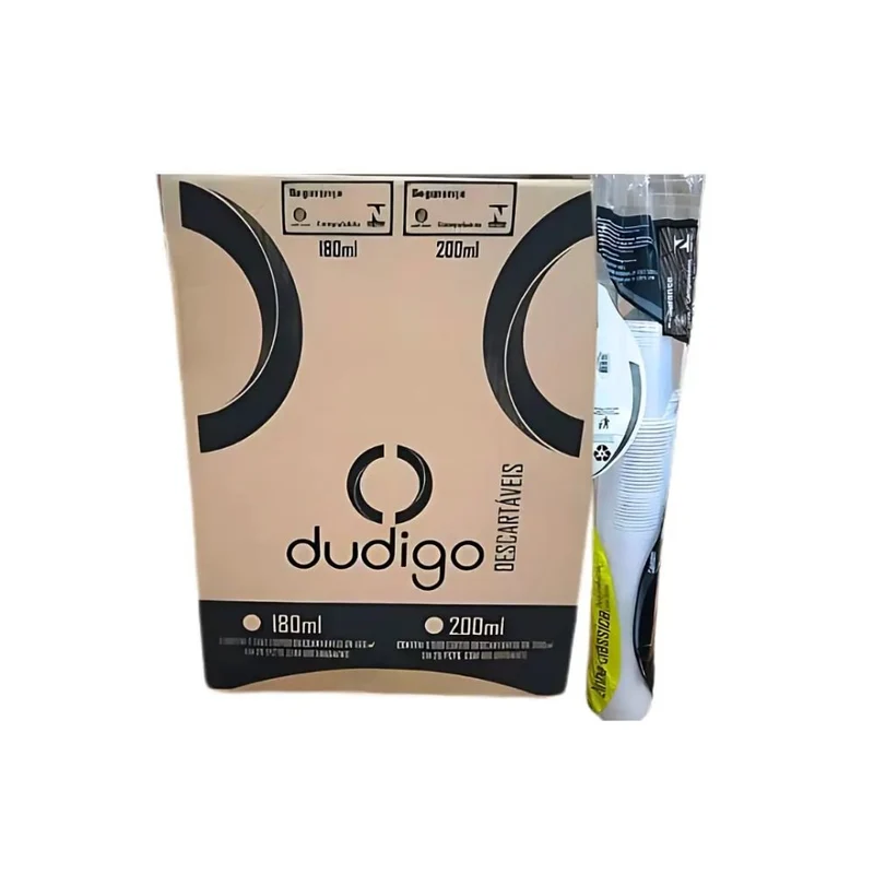Copo Descartável 200ml Dudigo Translúcido PS – Caixa com 2.500 Unidades