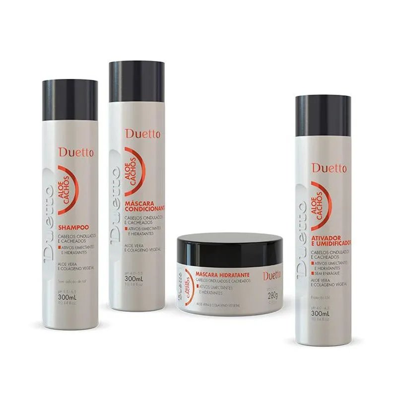 Kit Shampoo + Cond + Máscara + Leave-In Aloe Cachos 280g
