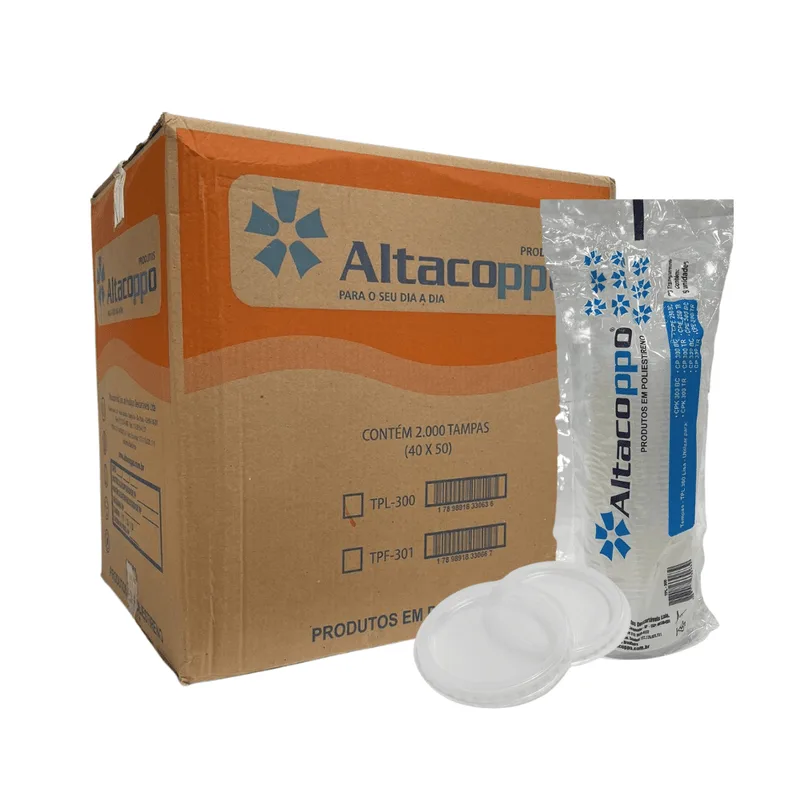 Tampa Para Copo De 250ml 300ml 330ml Translúcida Altacoppo Com 2.000 Unidades Altacoppo