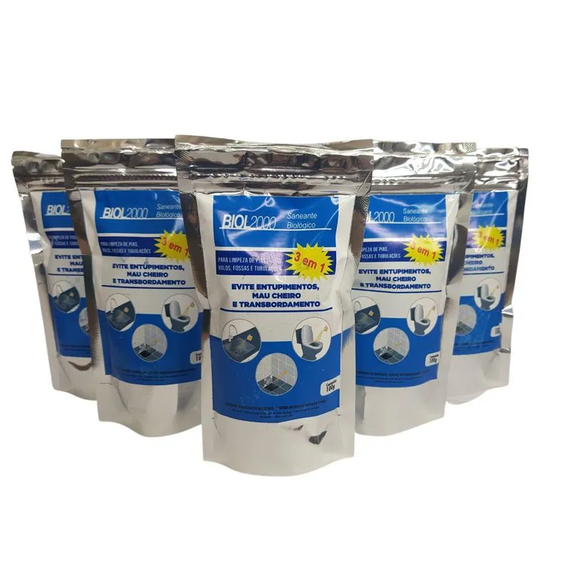 Biol 2000 Sachê 100g Kit 6 Un. - Limpa Caixa De Gordura