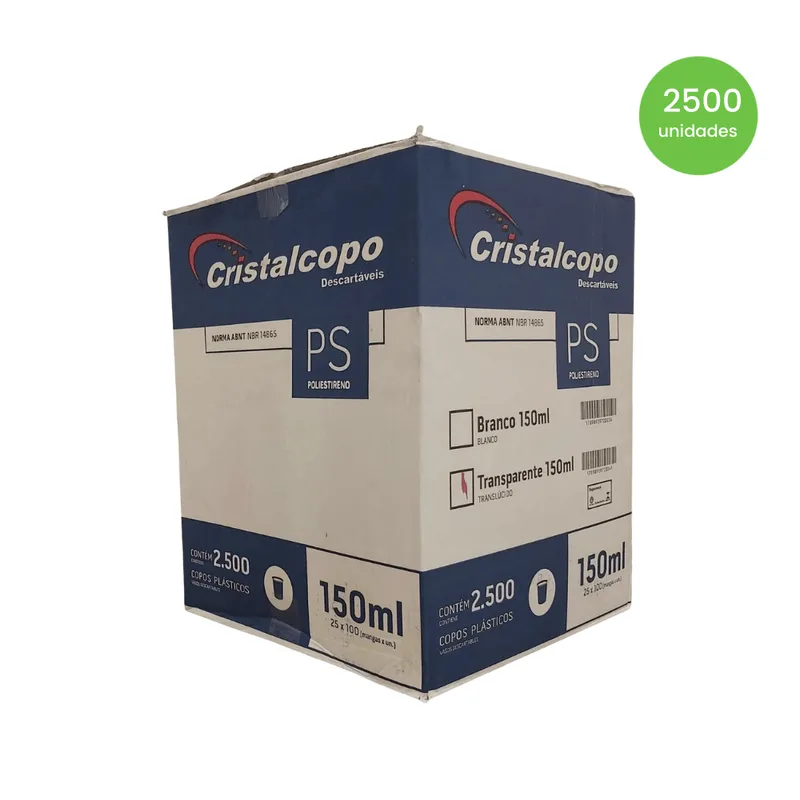 Copo De 150ml Translúcido Cristalcopo Com 2.500 Unidades