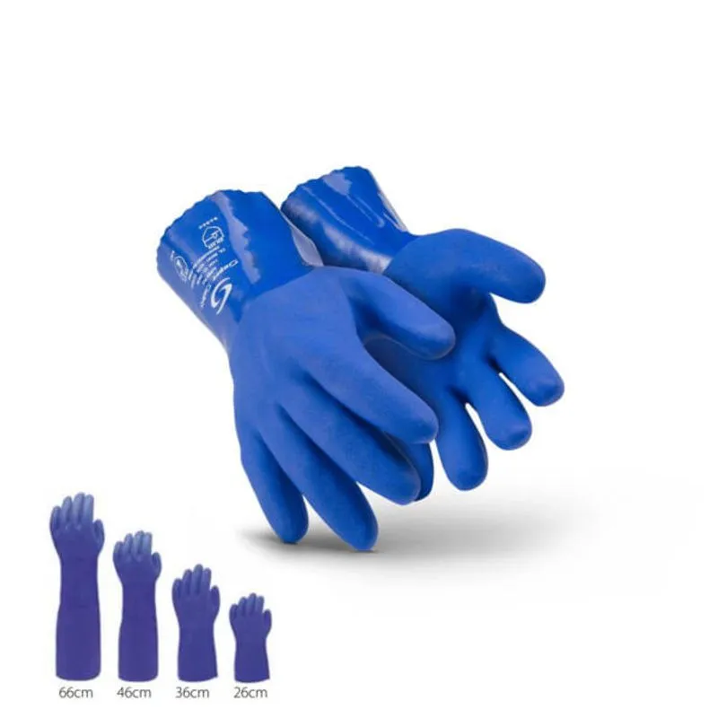 Luva de Segurança em PVC Azul 36cm T10 CA36581 - Super Safety