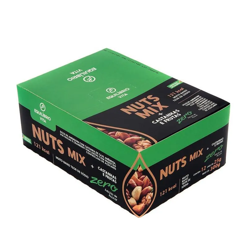 Barra De Nuts &amp; Fruits Zero Adição De Açúcares 12x25g