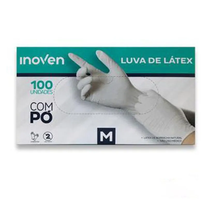 Caixa Luva Descartável Latéx Com Pó Inoven 10x100un M