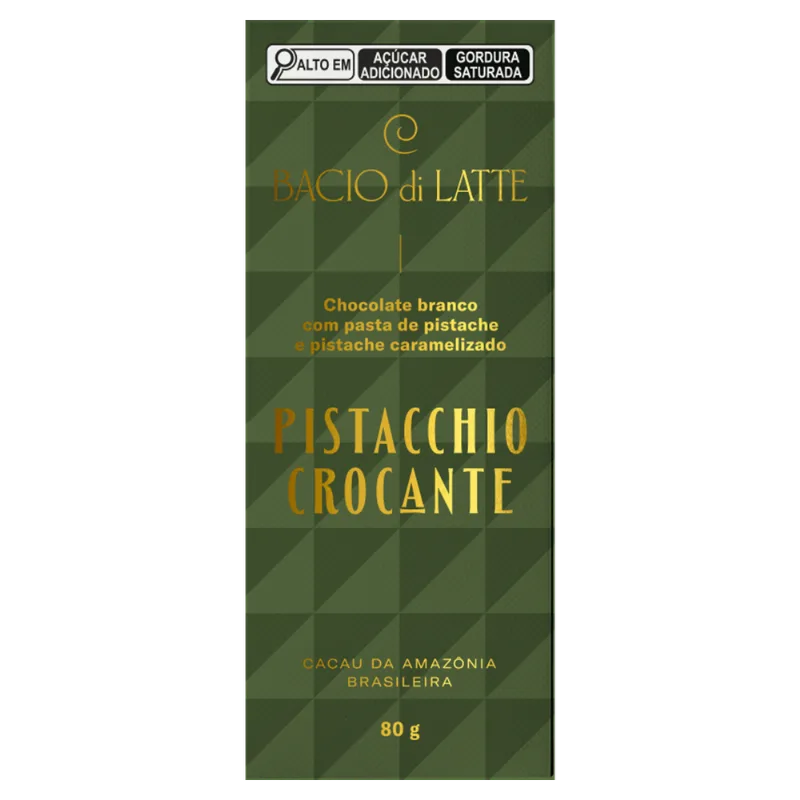 Chocolate Branco Pistacchio Crocante Bacio di Latte - 80g