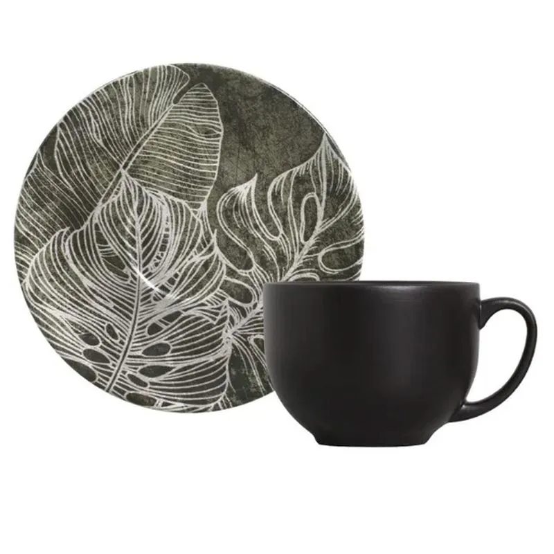 Conjunto Com 6 Xícaras De Chá 6 Pires Coup Herbarium 260ml