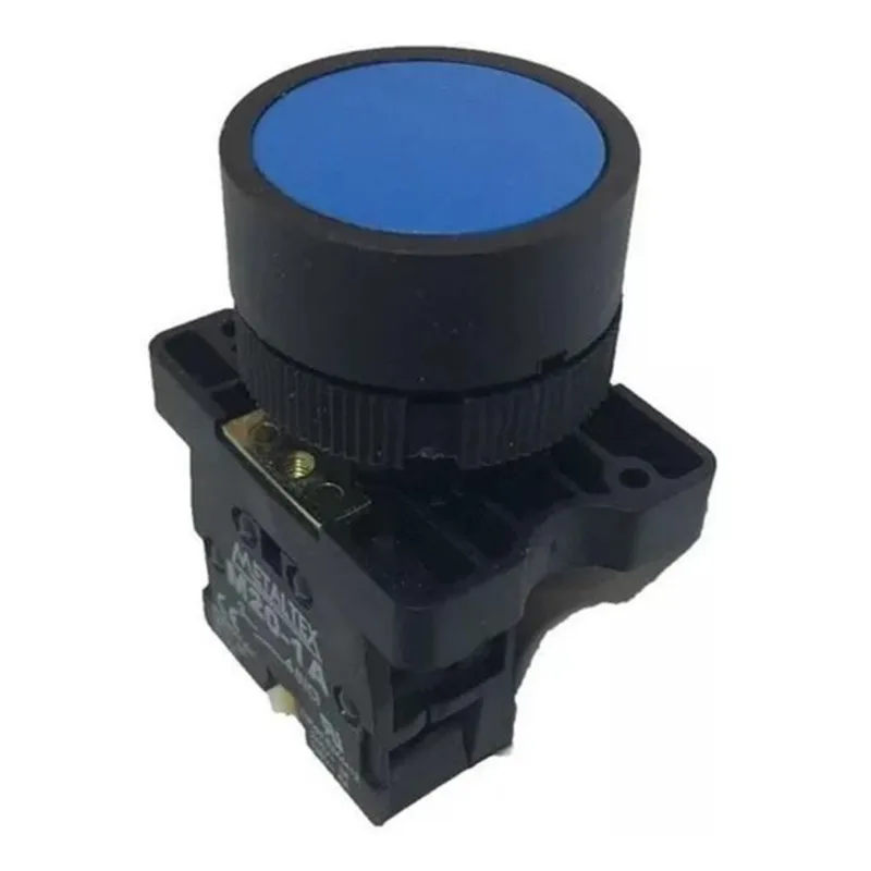 Botao Pulso Faceado Azul 22mm Metaltex