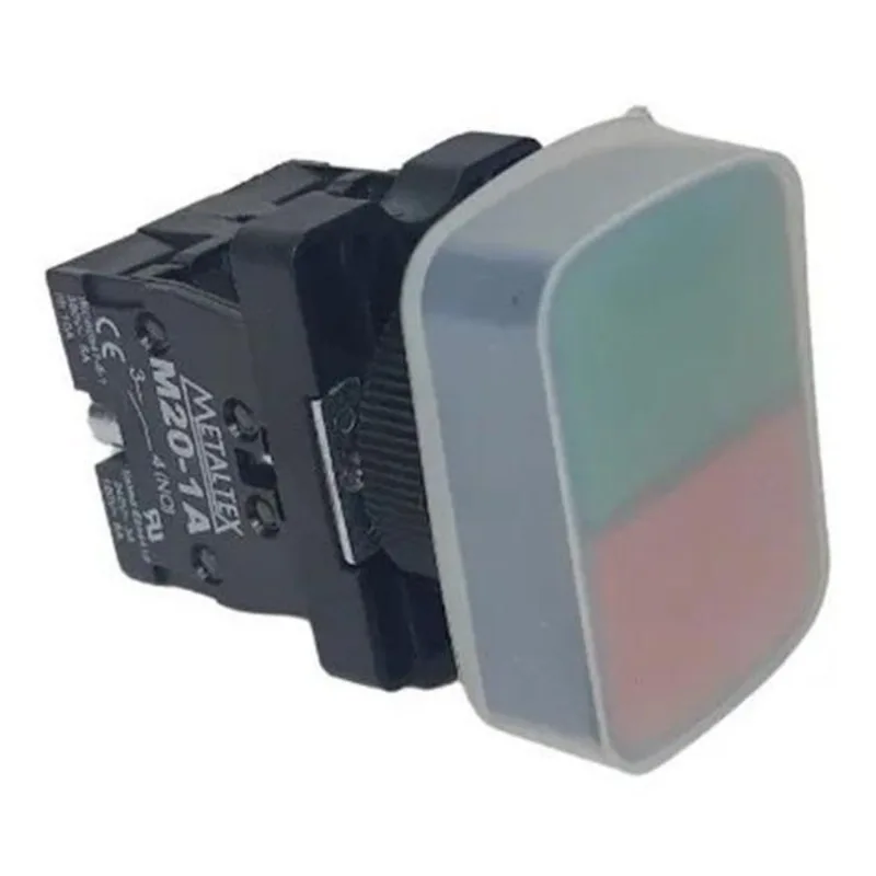 Botão Duplo 22mm Plástico Vd/vm-1na+1nf C/capa Metaltex