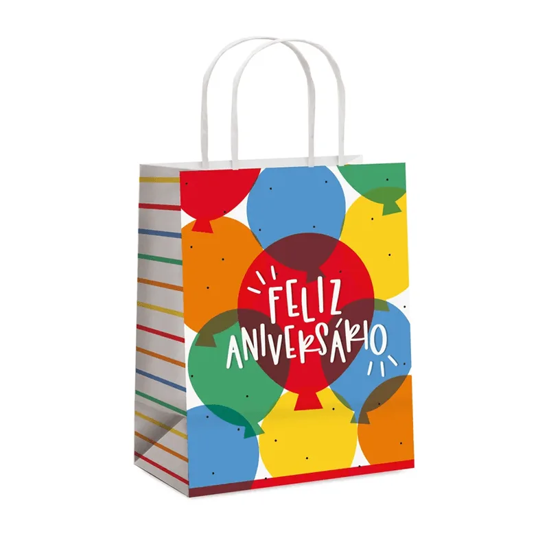 Sacola Papel Festivo Grande 32X26,5X13CM 10 Unidades 14001185 CROMUS