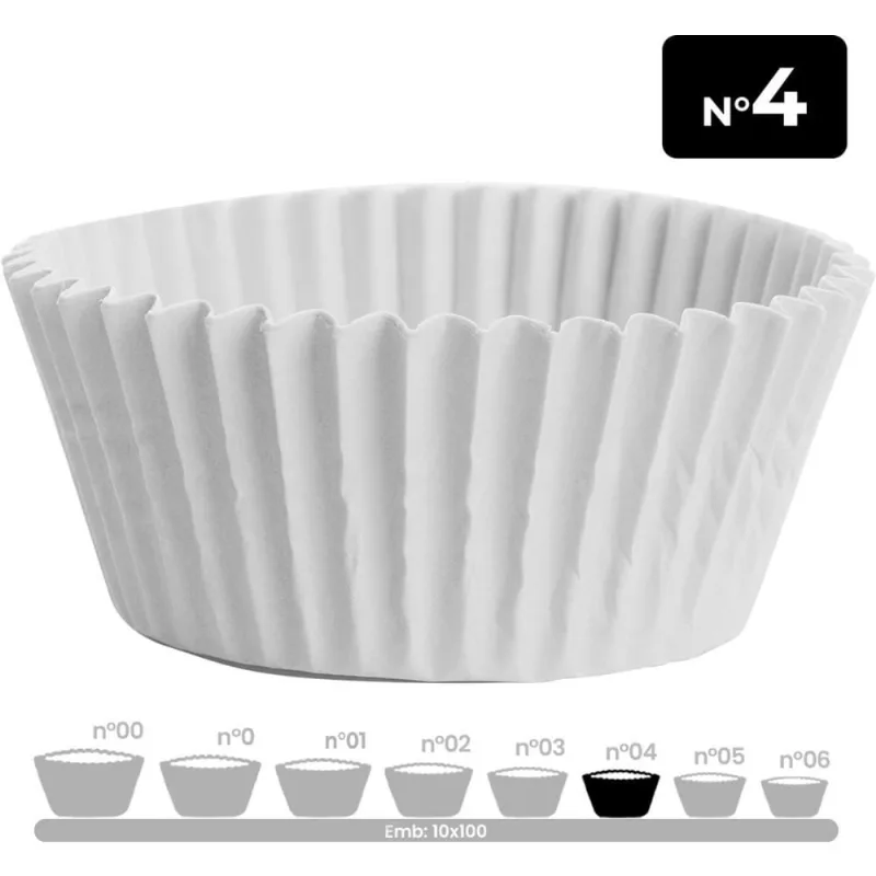 Embalagem para Doces N.04 Forminha Branca 10PCX100U